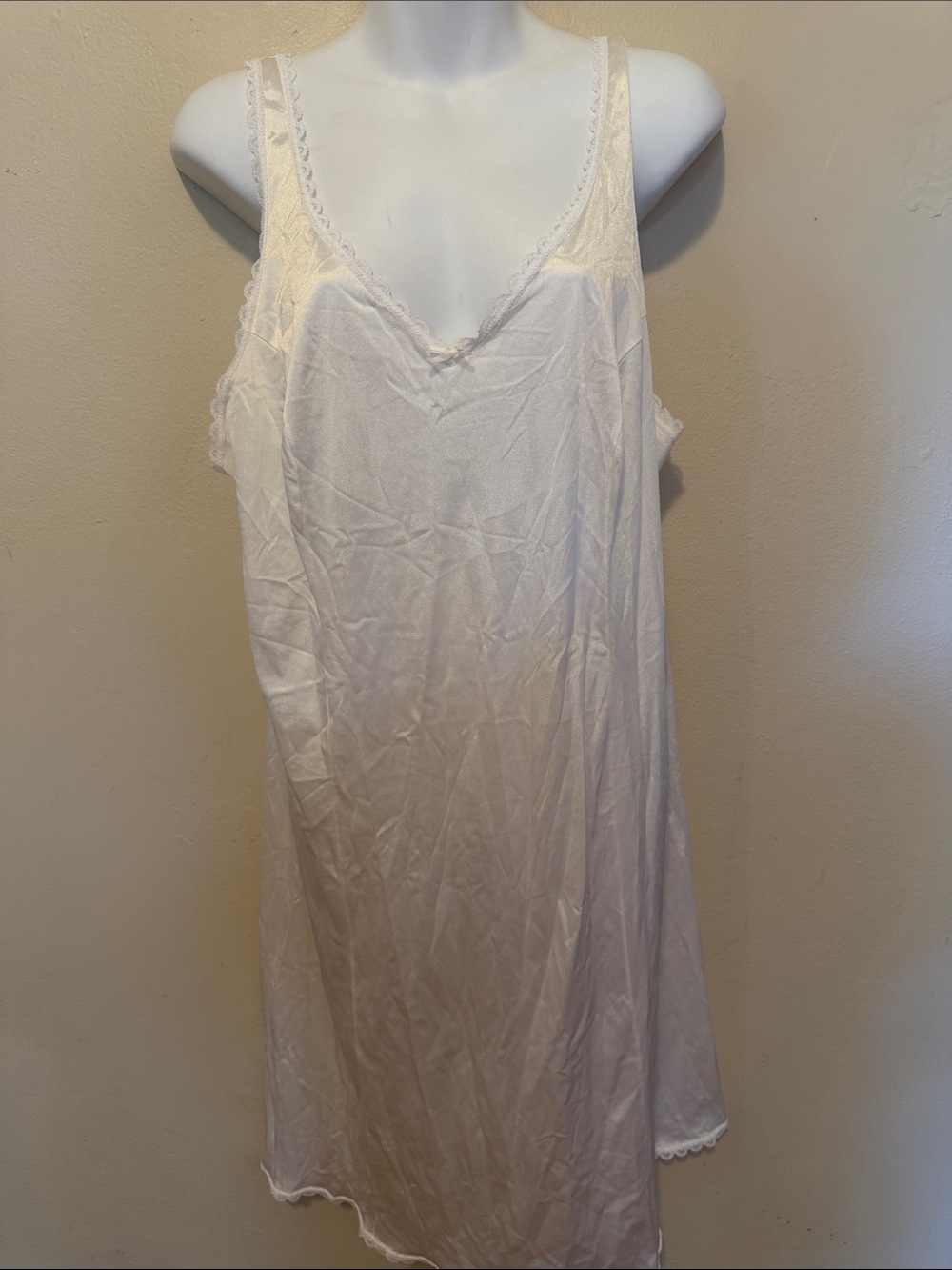 Sears Cream Lace-Trim Slip Chemise